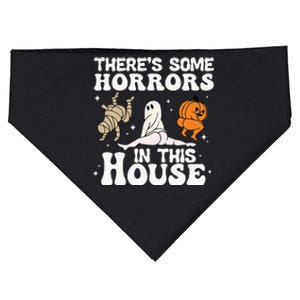 Theres Some Horrors In This House Ghost Pumpkin Halloween USA-Made Doggie Bandana