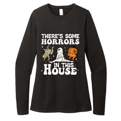 Theres Some Horrors In This House Ghost Pumpkin Halloween Womens CVC Long Sleeve Shirt