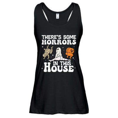 Theres Some Horrors In This House Ghost Pumpkin Halloween Ladies Essential Flowy Tank