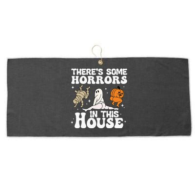 Theres Some Horrors In This House Ghost Pumpkin Halloween Large Microfiber Waffle Golf Towel