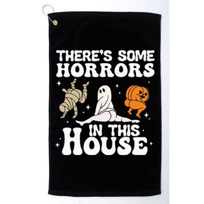 Theres Some Horrors In This House Ghost Pumpkin Halloween Platinum Collection Golf Towel