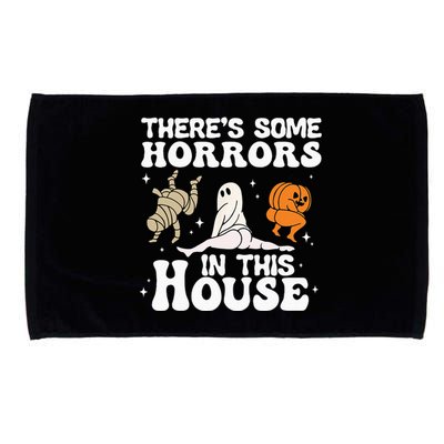 Theres Some Horrors In This House Ghost Pumpkin Halloween Microfiber Hand Towel