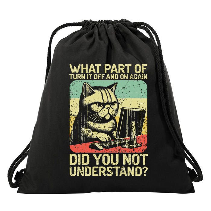 Tech Support Humor Tech Engineer On Off Computer It Guy Drawstring Bag