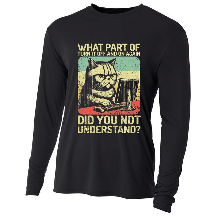 Tech Support Humor Tech Engineer On Off Computer It Guy Cooling Performance Long Sleeve Crew