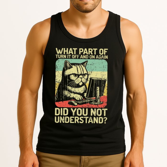 Tech Support Humor Tech Engineer On Off Computer It Guy Tank Top
