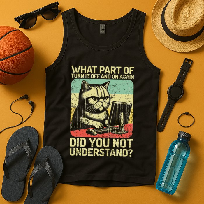 Tech Support Humor Tech Engineer On Off Computer It Guy Tank Top