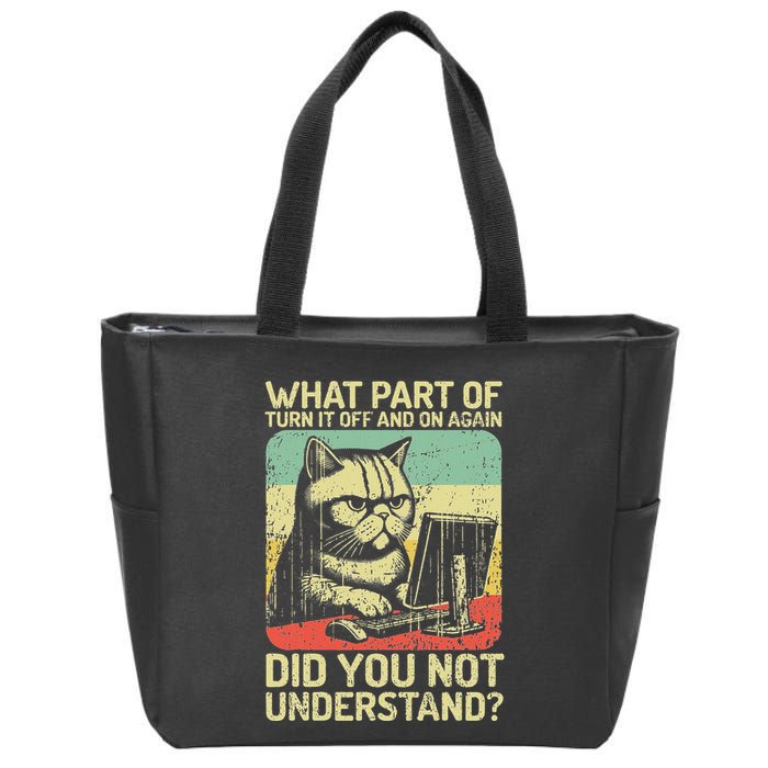 Tech Support Humor Tech Engineer On Off Computer It Guy Zip Tote Bag