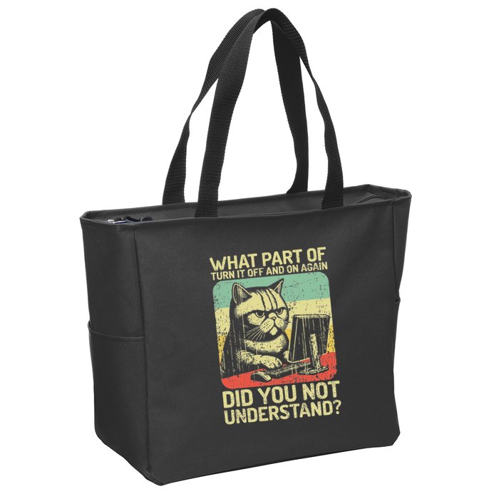 Tech Support Humor Tech Engineer On Off Computer It Guy Zip Tote Bag