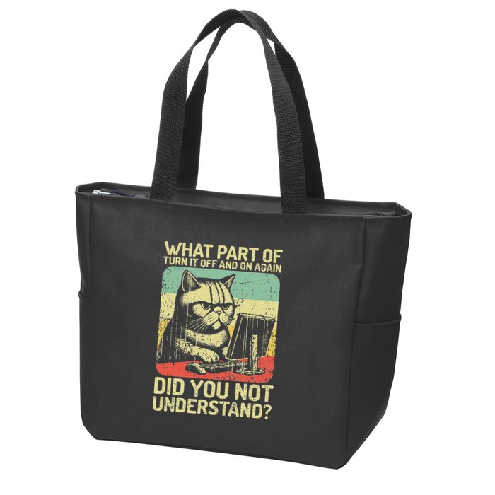 Tech Support Humor Tech Engineer On Off Computer It Guy Zip Tote Bag