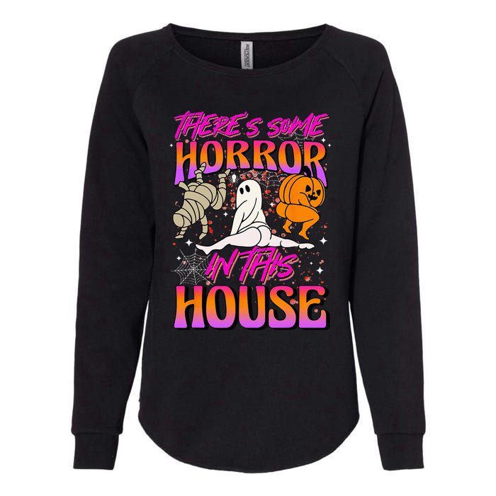 Theres Some Horrors In This House Ghost Pumpkin Halloween Womens California Wash Sweatshirt