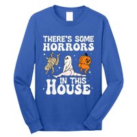 Theres Some Horrors In This House Ghost Pumpkin Halloween Long Sleeve Shirt