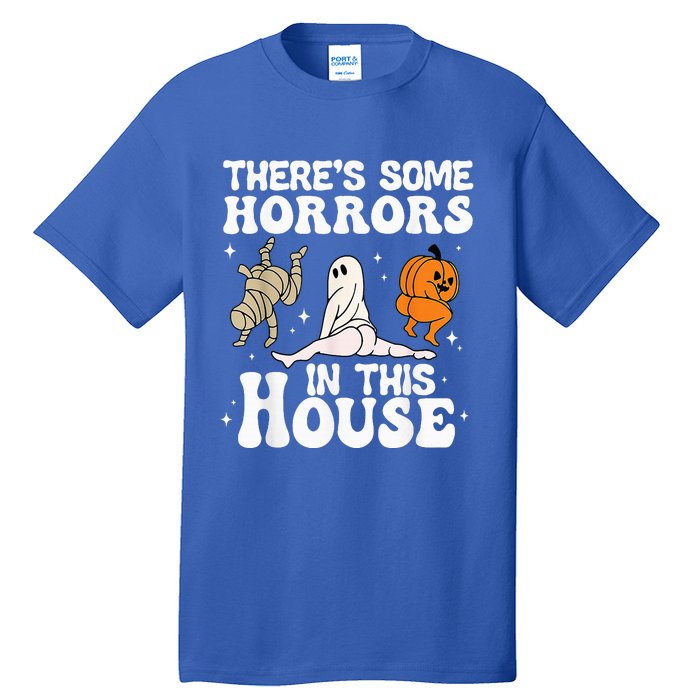 Theres Some Horrors In This House Ghost Pumpkin Halloween Tall T-Shirt