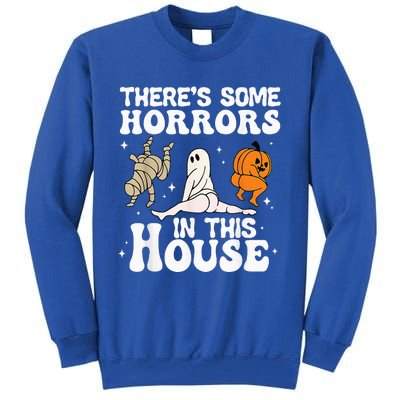 Theres Some Horrors In This House Ghost Pumpkin Halloween Tall Sweatshirt