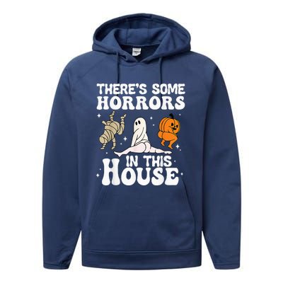 Theres Some Horrors In This House Ghost Pumpkin Halloween Performance Fleece Hoodie