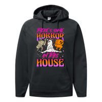 Theres Some Horrors In This House Ghost Pumpkin Halloween Performance Fleece Hoodie