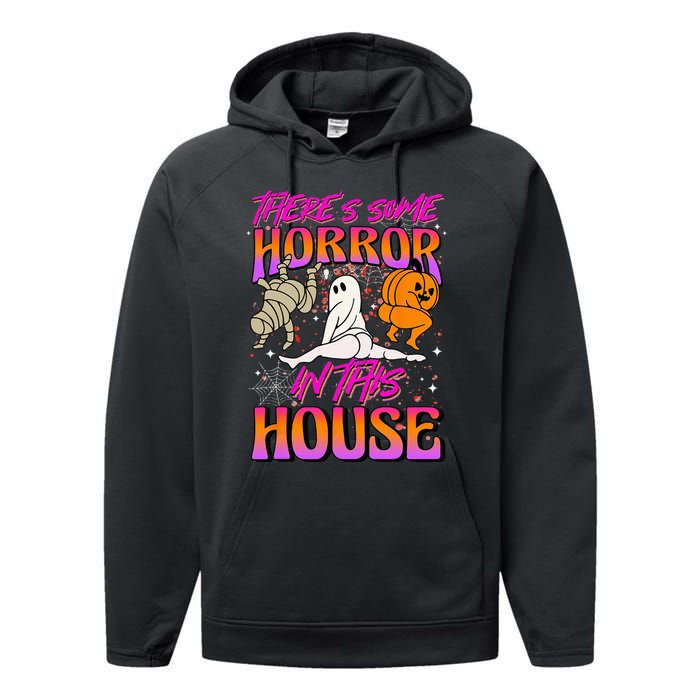 Theres Some Horrors In This House Ghost Pumpkin Halloween Performance Fleece Hoodie