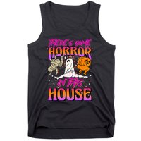 Theres Some Horrors In This House Ghost Pumpkin Halloween Tank Top