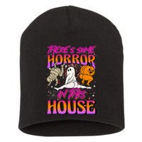 Theres Some Horrors In This House Ghost Pumpkin Halloween Short Acrylic Beanie