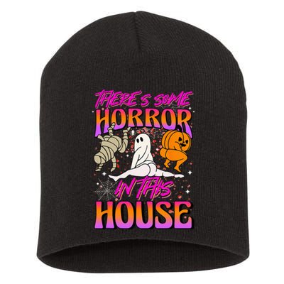 Theres Some Horrors In This House Ghost Pumpkin Halloween Short Acrylic Beanie