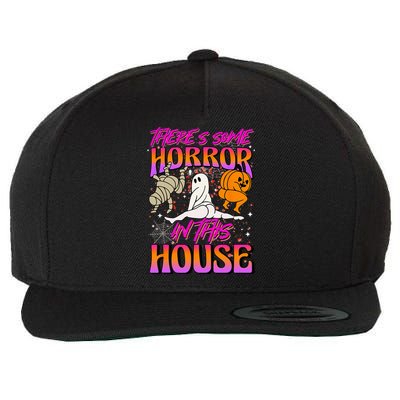 Theres Some Horrors In This House Ghost Pumpkin Halloween Wool Snapback Cap