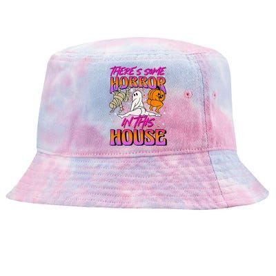 Theres Some Horrors In This House Ghost Pumpkin Halloween Tie-Dyed Bucket Hat