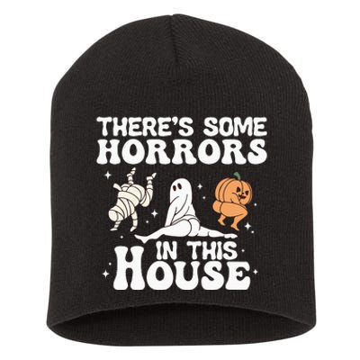 There’s Some Horrors In This House Funny Halloween Pumpkin Short Acrylic Beanie