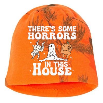 There’s Some Horrors In This House Funny Halloween Pumpkin Kati - Camo Knit Beanie