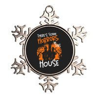 Theres Some Horrors In This House Halloween Funny Metallic Star Ornament