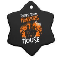 Theres Some Horrors In This House Halloween Funny Ceramic Star Ornament