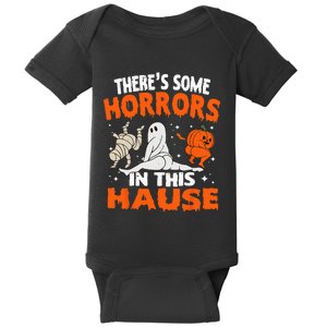 Theres Some Horrors In This House Ghost Pumpkin Halloween Baby Bodysuit