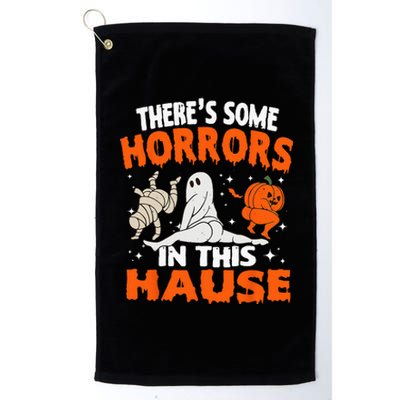 Theres Some Horrors In This House Ghost Pumpkin Halloween Platinum Collection Golf Towel