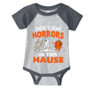 Theres Some Horrors In This House Ghost Pumpkin Halloween Infant Baby Jersey Bodysuit