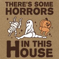 Theres Some Horrors In The House Funny Halloween Twerk Cotton Canvas Backpack