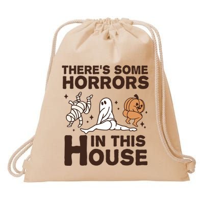Theres Some Horrors In The House Funny Halloween Twerk Drawstring Bag
