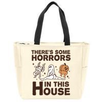Theres Some Horrors In The House Funny Halloween Twerk Zip Tote Bag