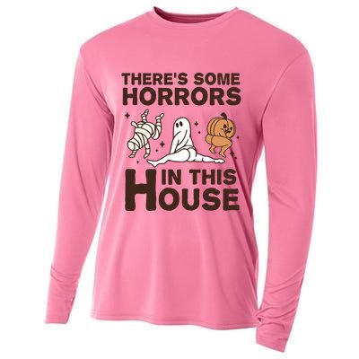 Theres Some Horrors In The House Funny Halloween Twerk Cooling Performance Long Sleeve Crew