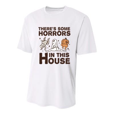 Theres Some Horrors In The House Funny Halloween Twerk Youth Performance Sprint T-Shirt