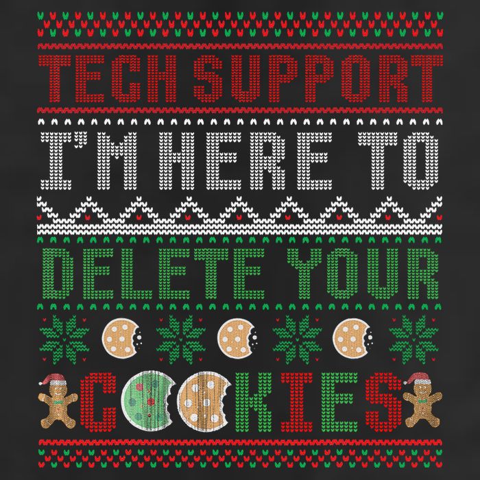 Tech Support Here To Delete Cookies Ugly Xmas Cool Comfort Performance Bucket Hat