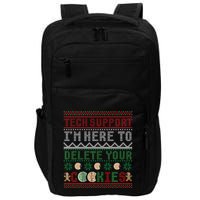 Tech Support Here To Delete Cookies Ugly Xmas Impact Tech Backpack