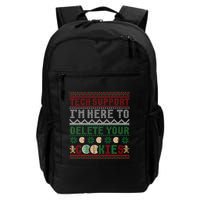 Tech Support Here To Delete Cookies Ugly Xmas Daily Commute Backpack