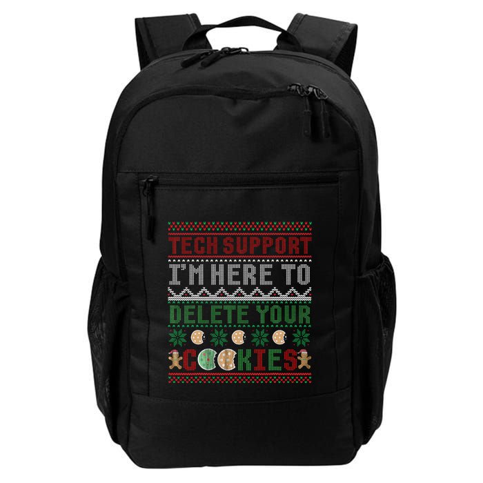 Tech Support Here To Delete Cookies Ugly Xmas Daily Commute Backpack