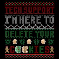 Tech Support Here To Delete Cookies Ugly Xmas Daily Commute Backpack