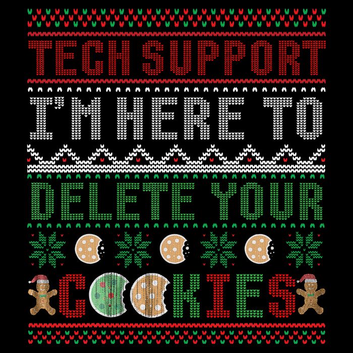 Tech Support Here To Delete Cookies Ugly Xmas Daily Commute Backpack