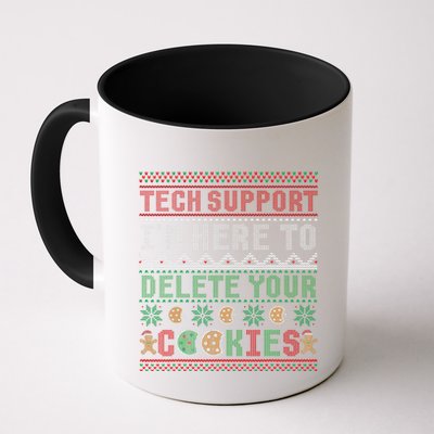 Tech Support Here To Delete Cookies Ugly Xmas Coffee Mug