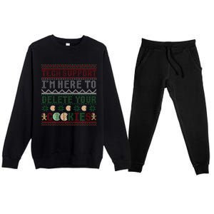 Tech Support Here To Delete Cookies Ugly Xmas Premium Crewneck Sweatsuit Set