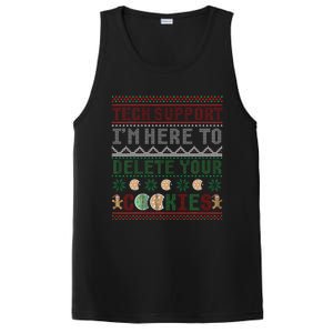 Tech Support Here To Delete Cookies Ugly Xmas PosiCharge Competitor Tank