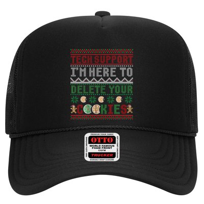 Tech Support Here To Delete Cookies Ugly Xmas Trucker Hat