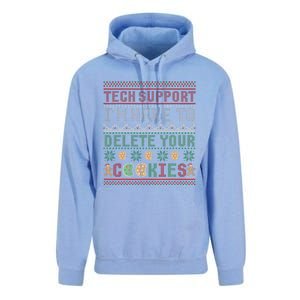 Tech Support Here To Delete Cookies Ugly Xmas Unisex Surf Hoodie