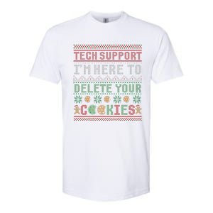 Tech Support Here To Delete Cookies Ugly Xmas Softstyle CVC T-Shirt