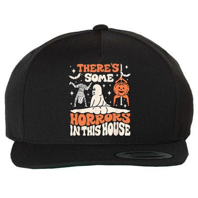 Theres Some Horrors In This House Ghost Pumpkin Halloween Wool Snapback Cap